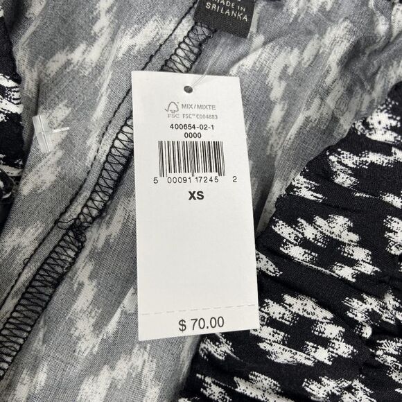 Banana Republic Diamond Print Pull-On Lightweight Pants Women's Black Size XS NW - Picture 6 of 7